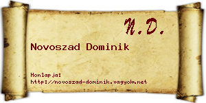 Novoszad Dominik névjegykártya