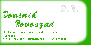 dominik novoszad business card